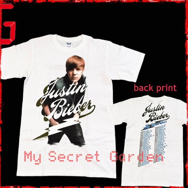 Justin Bieber - My World Tour 2010 Official White T Shirt  ( Men S) ***READY TO SHIP from Hong Kong***
